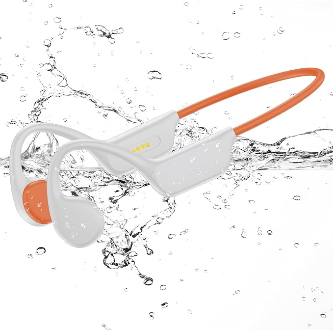 Bone Conduction Swimming Headphones,Wireless IPX8 Waterproof Open-Ear Headphone/Earphones, 32G Underwater Headset/Earbuds, Sports, Swimming, Diving