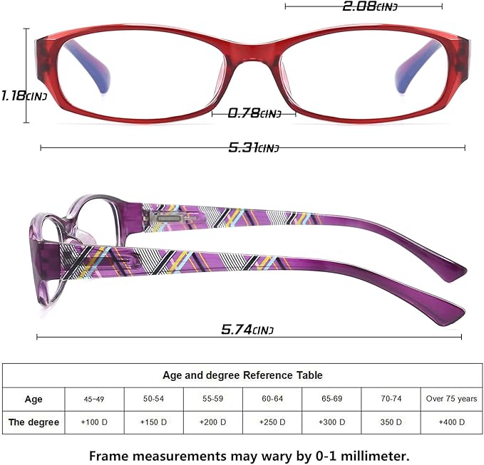 Reading Glasses Womens Men Blue Light Blocking - 4 Pairs Ladies Computer Readers +1.25 Lightweight Quality Colorful Eyeglass