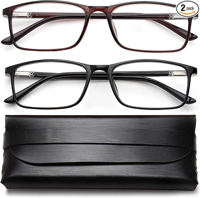 Professional Reading Glasses for Men/Women, Blue Light Blocking Computer Readers with Spring Hinges for Glare and UV Protection