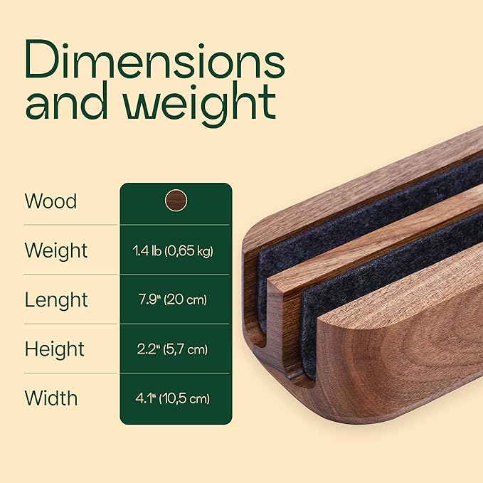 Dual Laptop Stand Vertical Laptop Holder - All MacBook Vertical Stand up to 0.7'' Thick - Handmade Holder Made of Natural Wood (Dual Walnut)