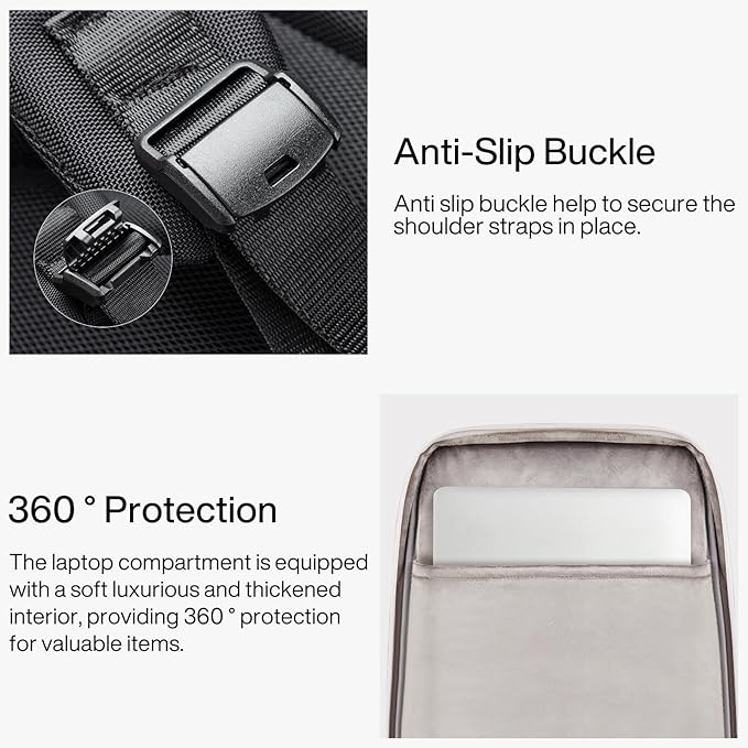 Hanke Expandable Travel Backpack 17 Inch, Full-Open Laptop Backpack Fits 15.6 Inch, Carry On Personal Item Bag with Luggage Strap, Business Work Backpack for Women Men, Black