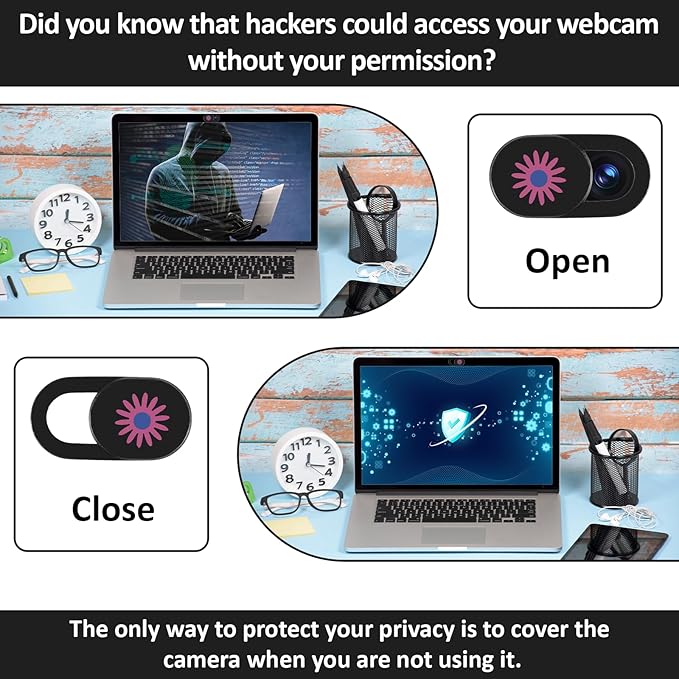 3 Pcs Laptop Camera Cover Slide, Webcam Cover Slide Cute PC Camera Covers Flower Cameras Cap Ultra Thin Privacy Protector Fit for PC, Tablet, Smartphone