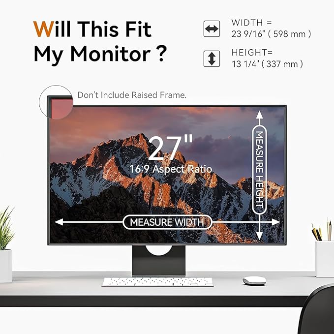 [5-Pack] 27 Inch 16:9 Computer Privacy Screen Filter for Monitor - Privacy Shield and Anti-Glare Protector