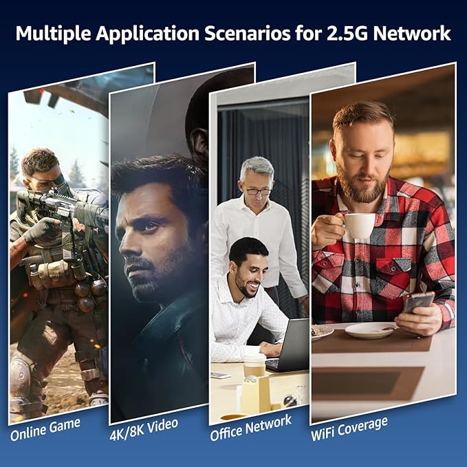 6 Port 2.5G Unmanaged Ethernet Switch, 4 x 2.5G Base-T Ports, 2 x 10G SFP, Compatible with 100/1000/2500Mbps, VLAN, Fanless, Desktop/Wall Mount YuanLey 2.5Gbe Network Switch for Wireless AP, NAS, PC