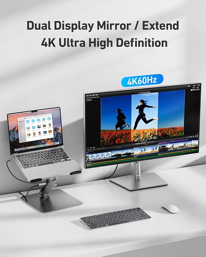 BENFEI Laptop Stand with USB C 7in1 Docking Station,HDMI 4K@60Hz,1*SD 1*Micro SD,100W Power Delivery,10Gbps 1*USB C 3.2 and 2*USB A 3.2 Compatible with MacBook Pro/Air, iPad Pro, XPS, Thinkpad
