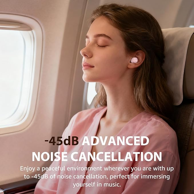 TOZO NC9 Hybrid Active Noise Cancelling Wireless Earbuds, 6 Mics ENC Clear Call, IPX8 Waterproof, in Ear Bluetooth 5.3 Headphones Stereo Bass Ear Buds 59H Playtime with LED Display 32 EQs via APP