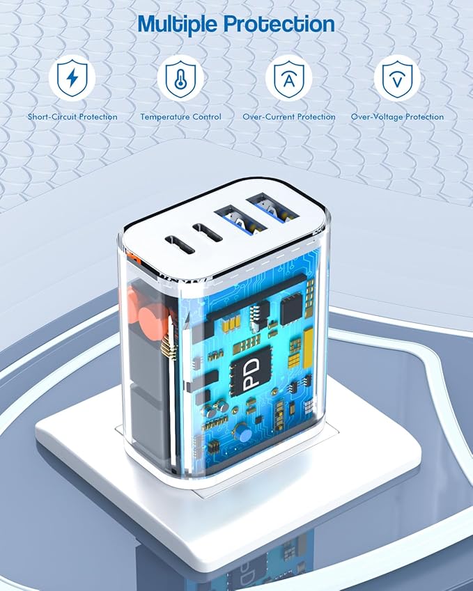 40W iPhone 17 16 Charger Block,2Pack 4-Port Fast USB C Charger Blocks,Multiport PD Power Adapter & QC Phone Charging Apple Adapter for iPhone 17 Air/17 Pro Max/16e/16 Pro/15/15Pro Max/14/13/12/11/iPad