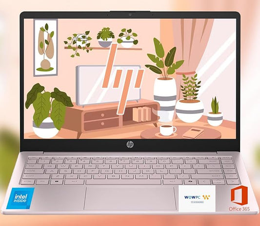 HP Ultrabook, Intel CPU, 8GB RAM, 1.6TB Storage (128GB OnBoard w/ 512GB Portable Drive + 1TB OneDrive), Up to 12 Hours Battery Life, Windows 11 Pro, Tranquil Pink, w/WOWPC 3-in-1 Bundle