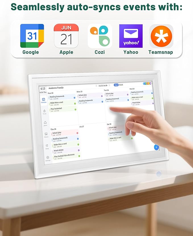 Digital Wall Calendar with Touchscreen, 15.6 inch Smart Calendar, Electronic Calendar for Family, WiFi Family digital calendar Chore Chart, Wall Planner, WiFi Digital Picture Frame