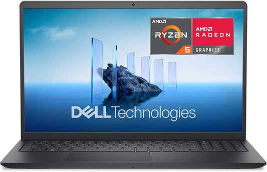 Dell 15 Laptop DC15255-15.6-inch FHD 120Hz Display, AMD Ryzen 5-7520U, 8GB LPDDR5 RAM, 512GB SSD, AMD Radeon 610M Graphics, Windows 11 Home, Onsite Service - Carbon Black