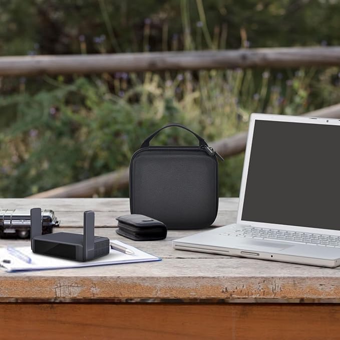 Case Compatible with GL-BE3600/SFT1200/ MT3000/ AXT1800/ MT1300/ A1300 for Glinet Travel Router for Hotel WiFi, Portable Router Storage Holder for Gl.inet Slate 7 Router Accessories(Box Only) - Black