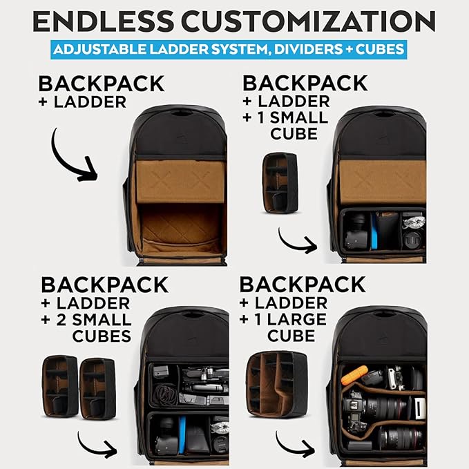 NOMATIC Navigator Travel Backpack - 32L Backpack with Laptop Compartment and 9L Built-In Expansion - Anti-Theft Carry-On Backpack for Travel - Water Resistant Travel Pack (Black)