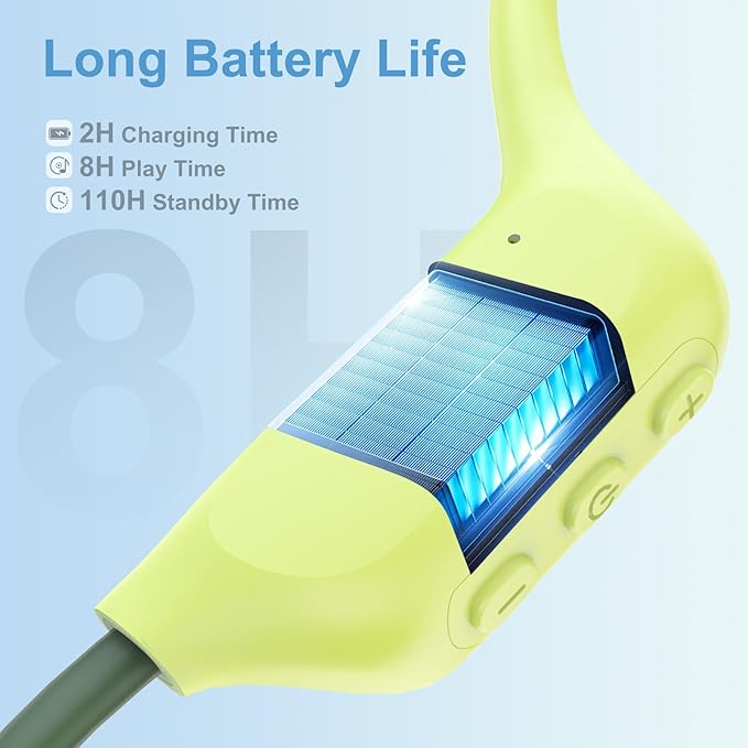 Swimming Headphones, IPX8 Waterproof Bone Conduction Headphones with Built-in MP3, Open Earphones Underwater Swim Earbuds with Bluetooth Sport Headsets for Swimming Pool Running Cycling-Green