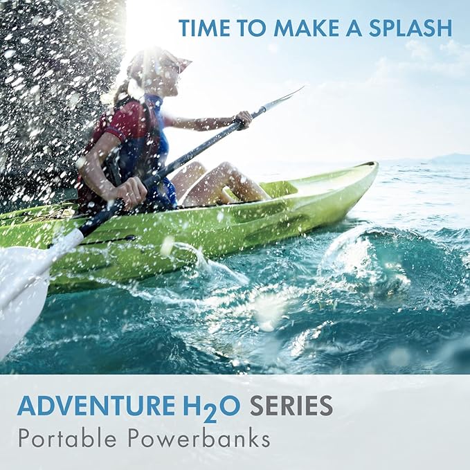 myCharge Portable Charger Waterproof USB C Power Bank Adventure, Rugged Outdoor External Battery Pack Backup (18W Turbo - 10050 mAh (Black))