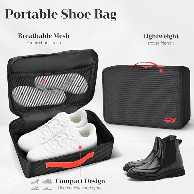 9 Set Compression Packing Cubes for Travel, Waterproof Organizer Set with Underwear Bag, Hanging Toiletry Bag, Shoe Bag, Laundry Bag & Digital Pouch (Black)