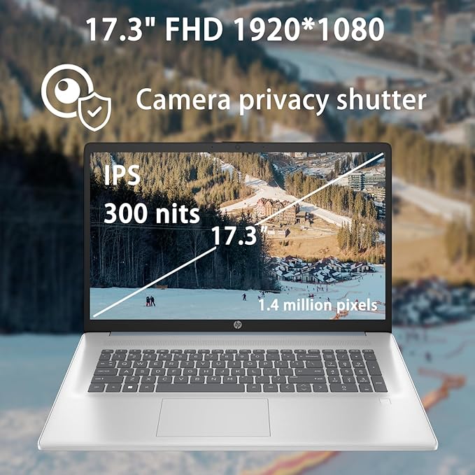 HP 2025 Essential Laptop, 17.3" FHD, Intel Core 7 150U (Beats I7 1335U), 16GB RAM, 2TB SSD, Fingerprint Reader, Backlit Keyboard, Wi-Fi 6, Win 11 Home, Blue, Bundle with ADATA 512 External SSD