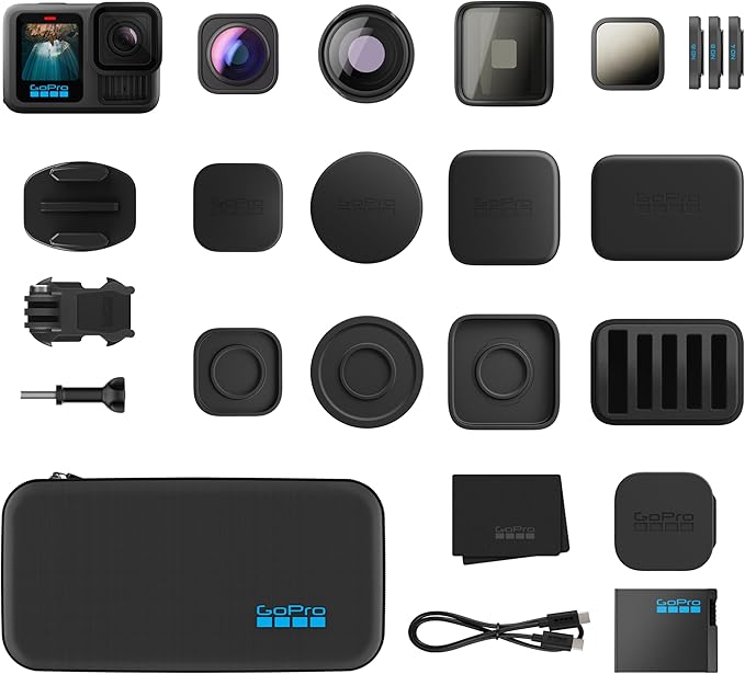 GoPro HERO13 Black + HB-Series Lens Collection - Includes Macro Lens, Ultra Wide Lens, 4 ND Filters, Anamorphic Lens, and Premium Case
