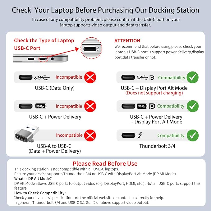 Laptop Docking Station, 12-in-1 USB C Hub – Dual Monitor with 1x 4K@60Hz HDMI, VGA, 100W PD, Ethernet, 3× USB 3.0, USB-C Data Port, SD/TF Card Reader, Audio – Compatible with MacBook, Dell, HP, Lenovo