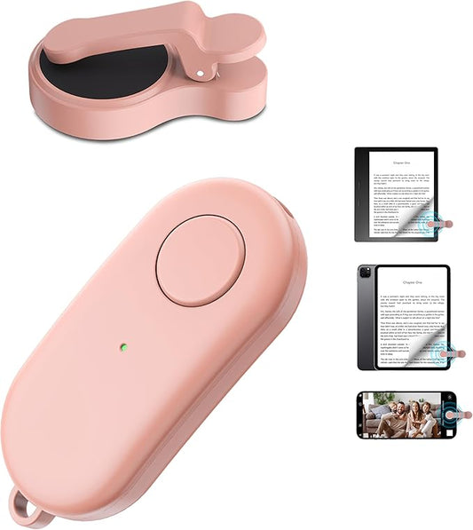 Remote Control Page Turner for Kindle Paperwhite Oasis Kobo eReaders,Kindle Clicker Page Turner Accessories for iPhone,iPad, Android Tablets Reading Novels,Camera Video Record&Shutter Selfie (Pink)