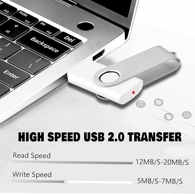 USB Flash Drive 2GB 10 Pack FEWINA USB 2.0 Flash Drives Bulk 2 GB Thumb Drive Swivel Memory Stick Jump Drive Pen Drive for Storage and Backup（Black and White,10PCS 2GB）