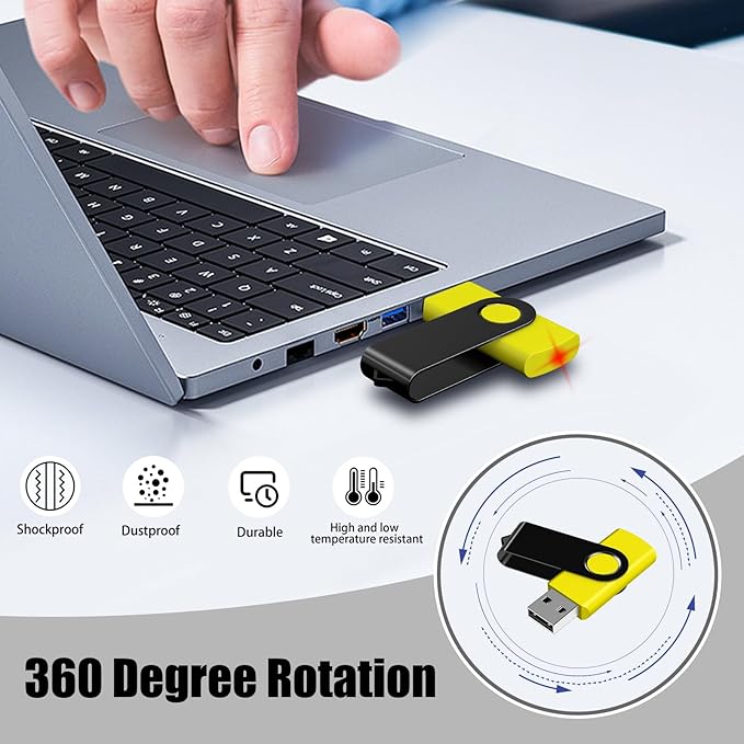 EASTBULL USB Flash Drive Bulk 2GB 20 Pack with Lanyards USB 2.0 Thumb Drive Bulk Memory Stick USB Mass Storage