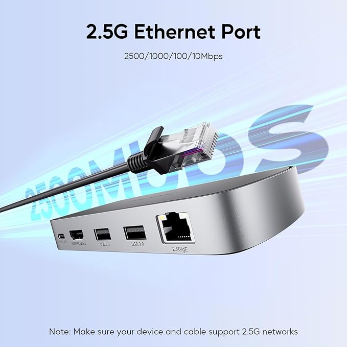 Laptop Docking Station, 9 in 1 USB C Mini Dock with 4K@120Hz/8K@30Hz HDMI, 2.5G LAN, 100W PD, USB A/C 10Gbps, SD/TF 4.0, USB C Hub Compatible with Thunderbolt 3/4 and Full-Type-C Laptops