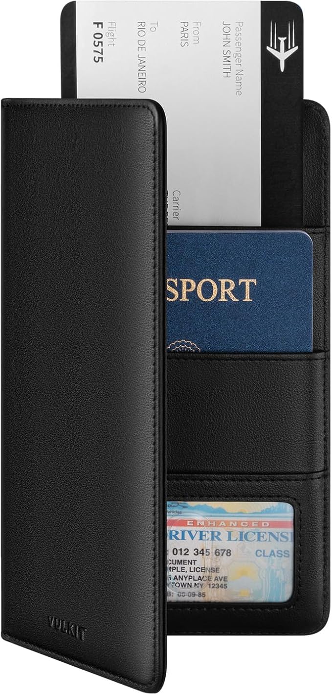 VULKIT Passport Holder Wallet RFID Blocking Travel Wallet for Men & Women