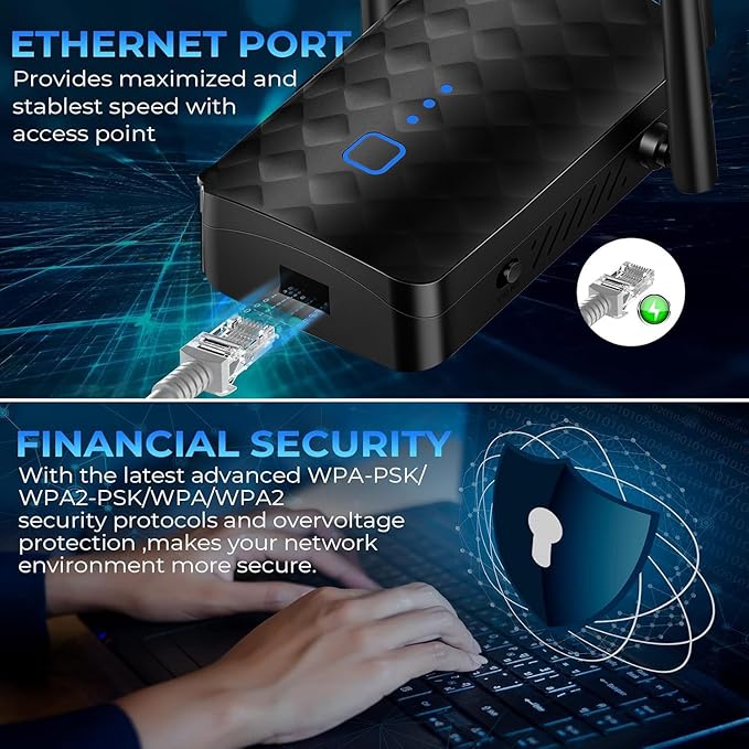 2025 WiFi Extender, 1200MGbps Dual Band WiFi Signal Booster,2.4G&5G High Speed Internet Amplifier, Up to 13800 Sq Ft Coverage, WiFi Booster Dual Compatible with All Routers (1200M)