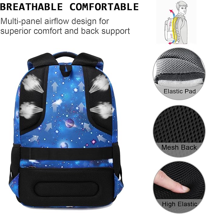 Laptop Backpack,Business Travel Anti Theft Slim Durable Laptops Backpack with USB Charging Port,Water Resistant College Computer Bag for Women & Men Fits 15.6 Inch Laptop and Notebook-Dreamy Blue