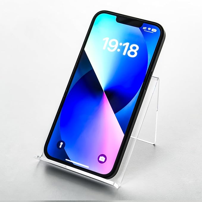 Acrylic Cell Phone Stand, Portable Clear Phone Stand for Desk, Compatible with iPhone 17 16 15 14 13 Pro Max Mini 12 11 Plus SE, Switch, Android Smartphone, Pad, Tablet, Desk Accessories