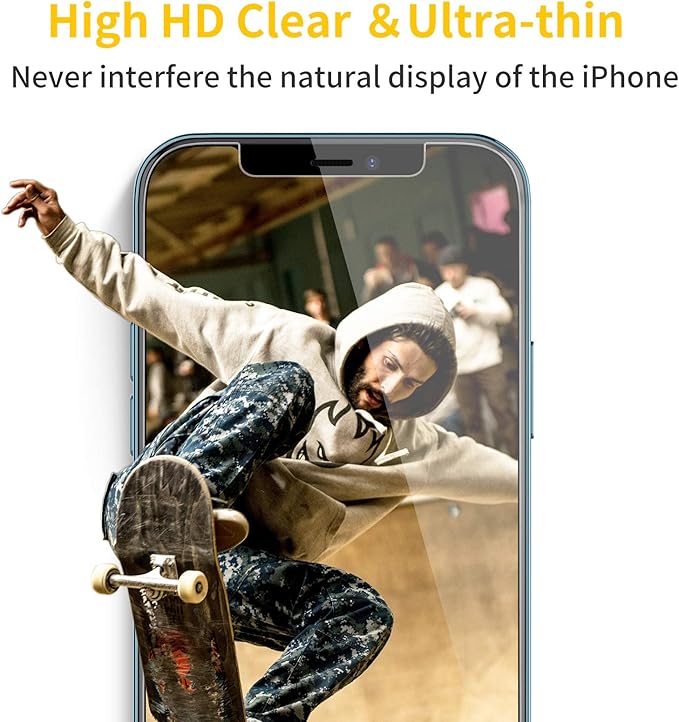 UNBREAKcable 3-Pack Screen Protector for iPhone 12 Pro Max, Double Shatterproof Tempered Glass [Easy Installation] [9H Hardness] [99.99% HD Clear] [Case Friendly] for iPhone 6.7 inch