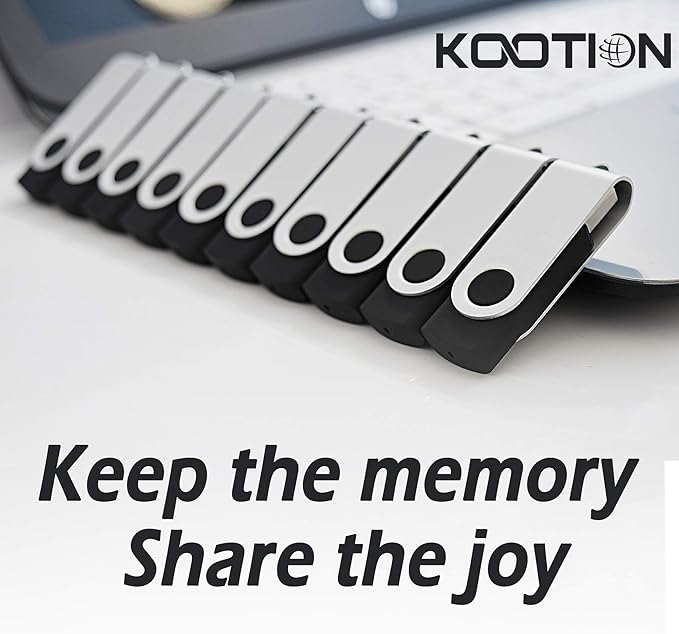 KOOTION 10 Pack 4GB Flash Drive 4gb USB 2.0 Flash Drives USB Drive Jump Drive Bulk Thumb Drive Swivel Memory Stick Black