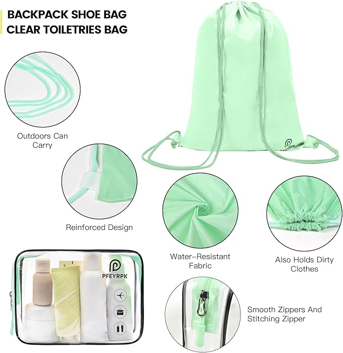 Lightweight Compression Packing Cubes for Suitcases, Compressible Expandable Travel Packing Organizer with Clear Toiletries and Backpack Bag, Travel Essentials for Carry on Luggage 7 Set