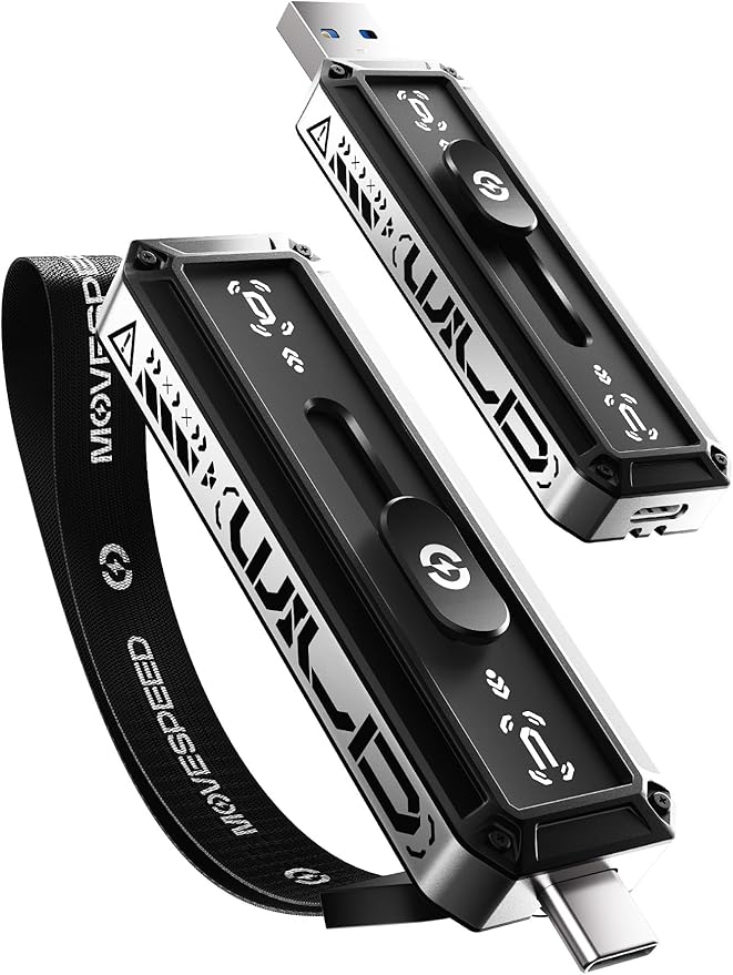 MOVE SPEED 2TB External SSD 560MB/s Read Speed, USB 3.2+USB C Dual Ports External Drive, Portable SSD 3-Stage Push-Pull Design for iPhone 15/16/17 Series/Mac/Android Phone etc