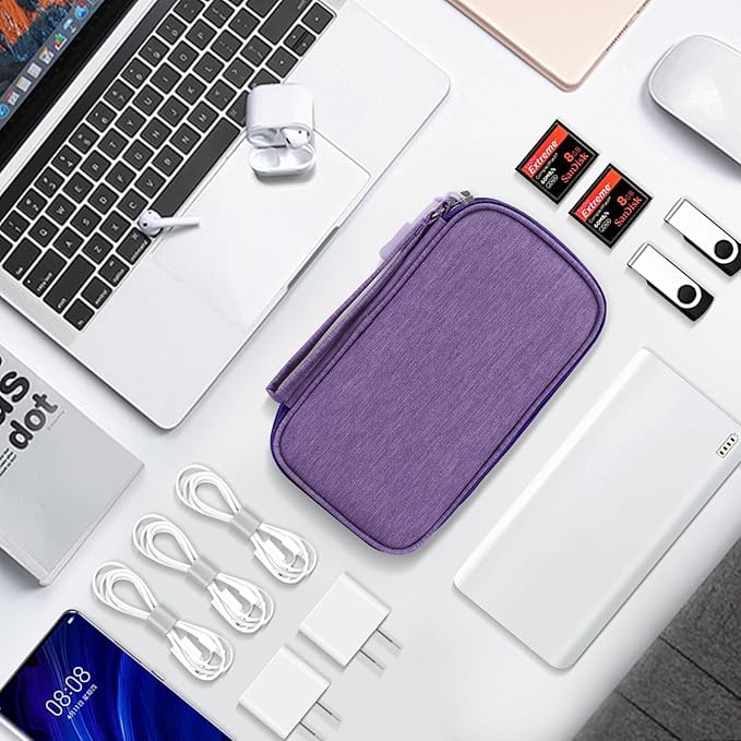 Skycase Zipper Pencil Pouch for girls - Double Layers Special Pencil Case Cute, Tech Organizer Travel Case, All-in-One Large Capacity Pencilcase for College Student Teen,Travel Essentials, Purple