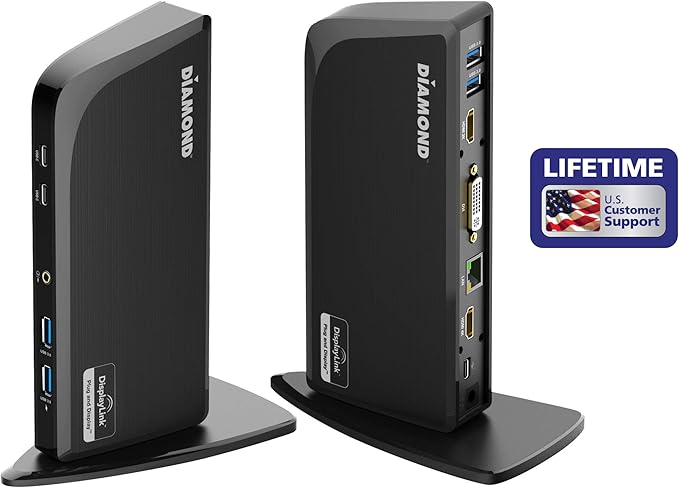 Diamond Multimedia DS3900PD Diamond Multimedia Triple Display 4K Universal Type-C Docking Station with Power Delivery (65W) for Mac and Windows Equipped Type-C/Thunderbolt 3 Laptops