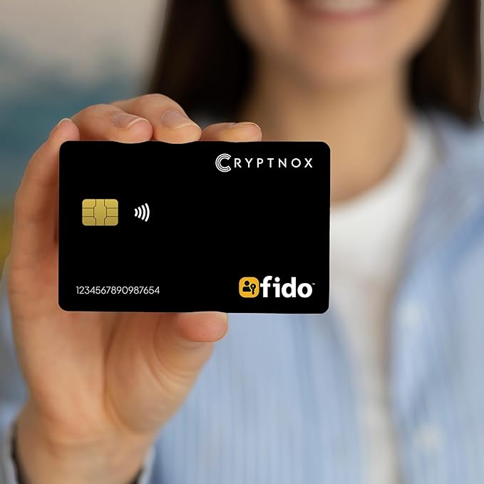 FIDO2 NFC Security Key Card – FIDO2 Level 1 Certified – Passwordless Login & 2FA via NFC or Contact – Works with Windows, Mac, iOS, Android – Ultra-Slim Tap-to-Login Card