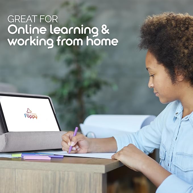 Flippy Tablet Pillow Stand - Cushion Tablet Stand & Holder, Bed Support for Lap and Desk, Compatible with Phone & Book Reading: Kindle, iPad Pro, iPhone & Samsung - Greyster