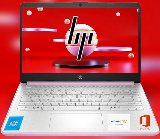 HP Ultrabook, Intel CPU, 8GB RAM, 1.6TB Storage (128GB OnBoard w/ 512GB Portable Drive + 1TB OneDrive), Up to 12 hrs Battery Life, Windows 11 Pro, Honey Lavender, w/WOWPC 3-in-1 Bundle