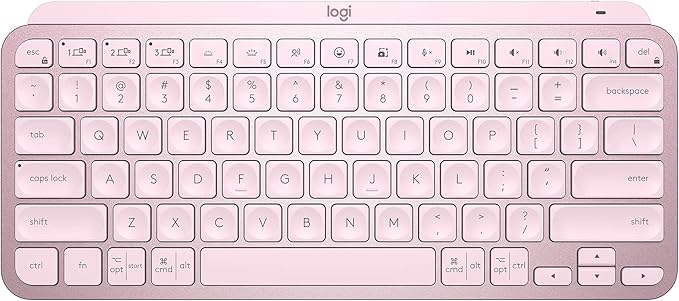 Logitech MX Keys S Wireless Keyboard, Low Profile, Fluid Precise Quiet Typing, Programmable Keys, Backlighting, Bluetooth, USB C Rechargeable, for Windows PC, Linux, Chrome, Mac - Rose