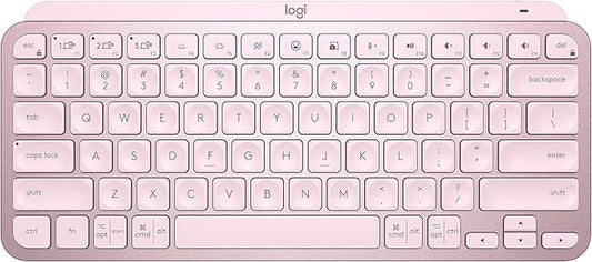 Logitech MX Keys S Wireless Keyboard, Low Profile, Fluid Precise Quiet Typing, Programmable Keys, Backlighting, Bluetooth, USB C Rechargeable, for Windows PC, Linux, Chrome, Mac - Rose