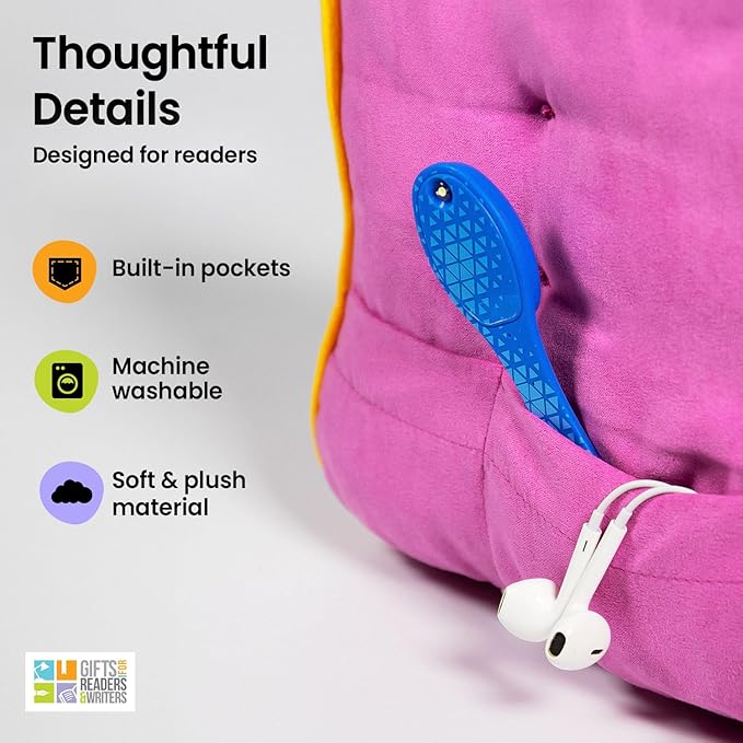 Gifts for Readers & Writers Book Couch iPad Stand | Cushioned Tablet Stand & Book Holder| Reading Pillow for Bed Time | Tablet Lap Rest Cushion | A Fun Gift for Book Lovers