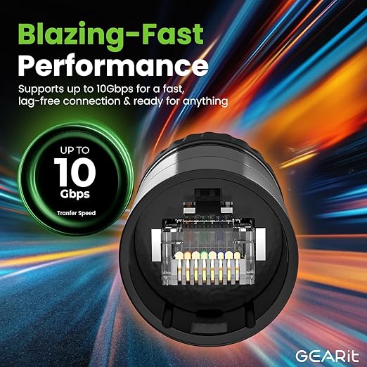 GEARit Shielded CAT6 Ethercon Cable (6 Feet) Professional Audio & Lighting RJ45 EtherCON-Compatible Cable for Studio, Stage, Concerts - 6ft Blue