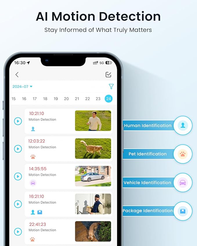 ieGeek S1 5MP Solar Camera Outdoor Wireless, 2.4Ghz WiFi Battery Powered Cameras System for Home Security with Embedded Solar Panel, AI Motion Detection, Smart Spotlight & Alarm, Color Night Vision