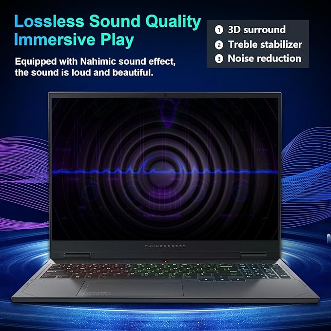 Thunderobot Radiant 16 4060 Gaming Laptop, Core i7-14650HX 14th Gen, 16" 2.5K 240Hz WQXGA, RTX 4060, 64GB DDR5, 2TB SSD, RGB Backlit Keyboard, Wi-Fi 6, Win11, Gray