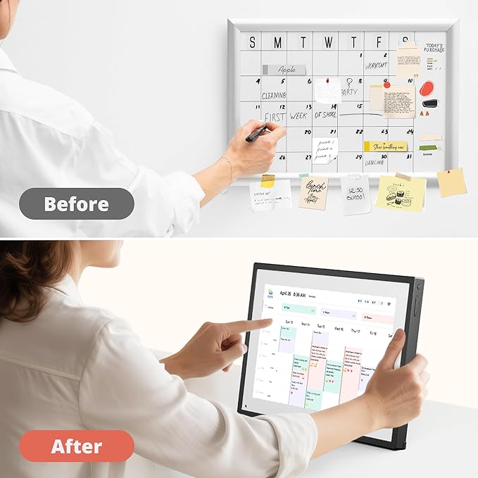 Digital Calendar Touch Screen 10 Inch, Electronic Calendar Chore Chart with 1080P Interactive Touchscreen for Family Monthly/Weekly/Daily Planner, Smart Calendar with Desk Mount - Black