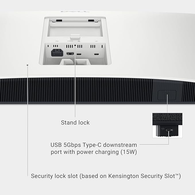 Dell 32 Plus 4K QD-OLED Monitor S3225QC - 31.6-inch (3840 x 2160) 120Hz 0.03ms Display, AI-Enhanced 3D Spatial Audio, Height/Tilt/Swivel/Slant Adjustment - Ash White