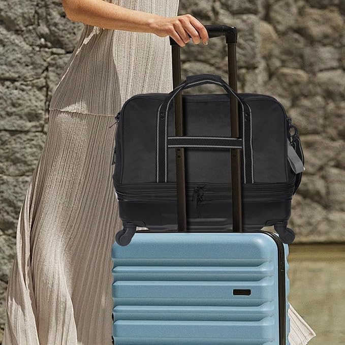 REDCAMP Expandable Foldable Rolling Duffel Bag with Wheels, Collapsible Suitcase Luggage Rolling Travel Bag Lightweight for for Women and Men, 60-130L