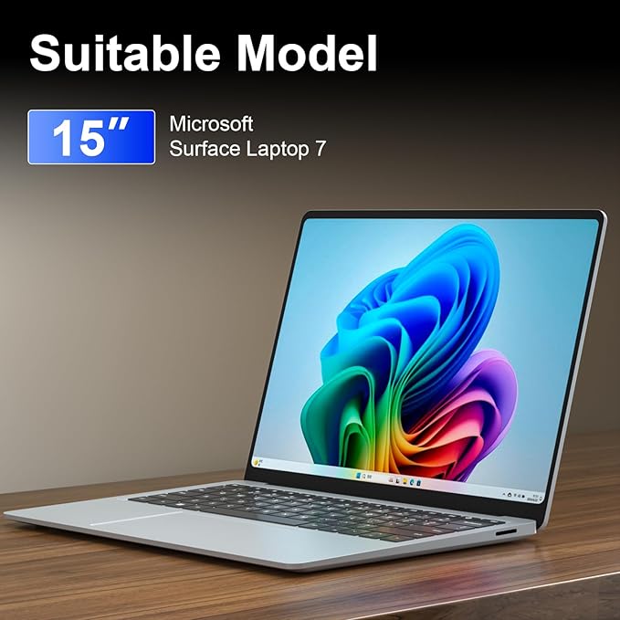 Magnetic Privacy Screen for 15 Inch Microsoft Surface Laptop 7, Removable Anti Glare Screen Protector, Blue Light Computer Filter, Anti Spy Easy Install