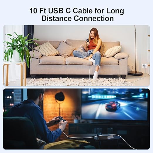 USB C Cable 10 FT,Long USB C Cable 2 Pack,C to C Cable Fast Charging,for iPhone 17 16 15 Pro/Plus/Pro Max,MacBook Pro,iPad Pro Air,Samsung S24/S24 Ultra